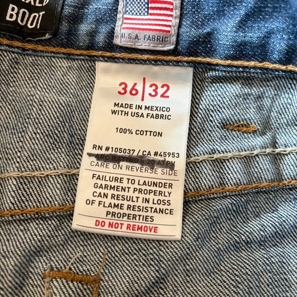 Ariat M4 Jeans Relaxed Boot Cut Mens 36x32 Blue Dark Wash Denim Pants 36 30 31 - Picture 9 of 16